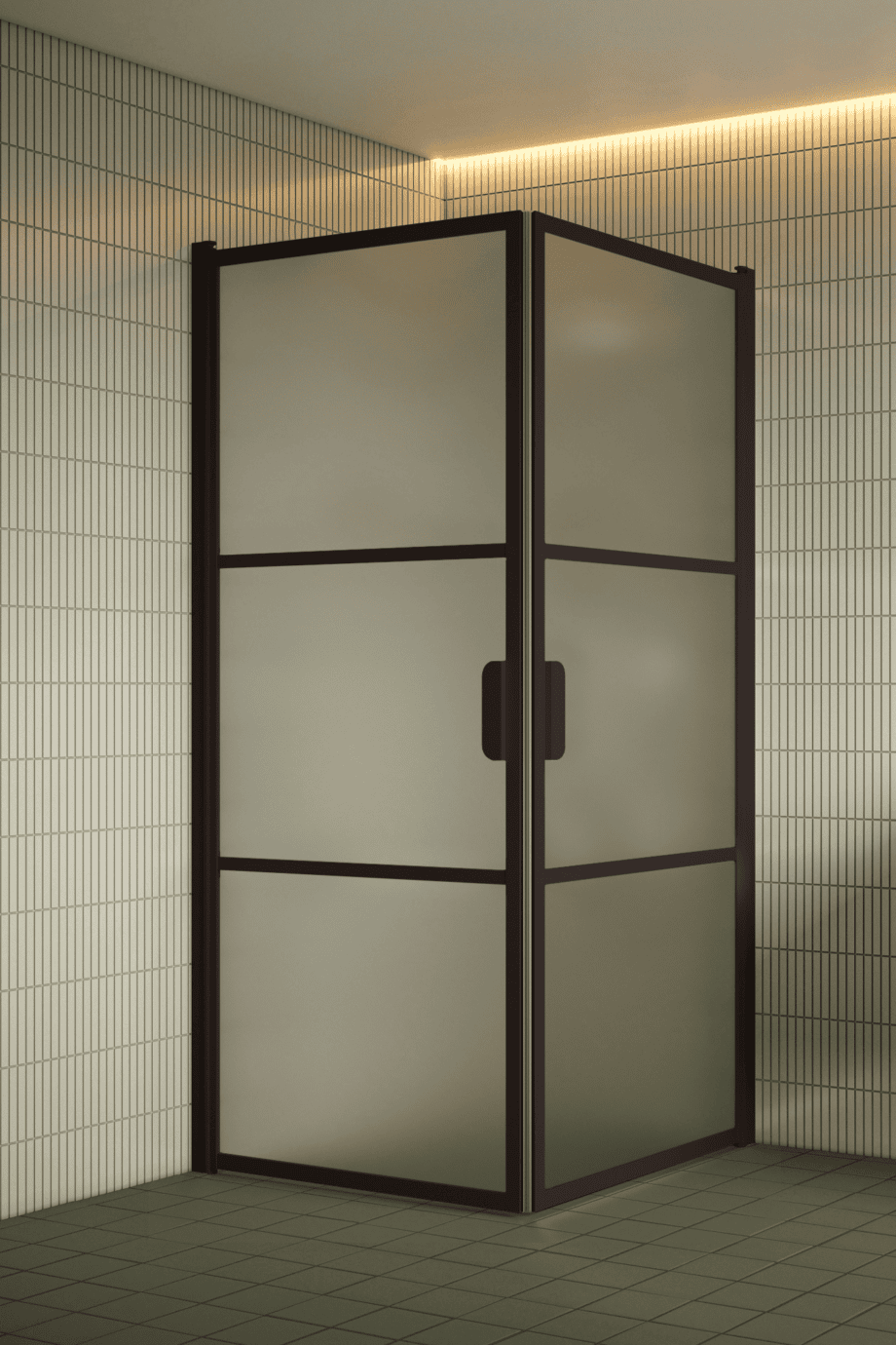 Shower enclosure Hietakari Bläk 762 Tokyo, Cocoa frame, satin frosted glass Shower enclosure Hietakari Bläk 762 Tokyo, Cocoa frame, satin frosted glass
