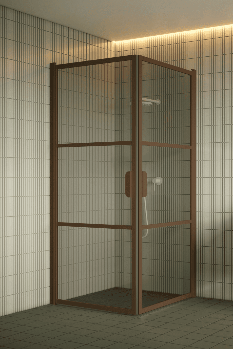 Shower enclosure Hietakari Bläk 762 Tokyo, Mocha frame, grey tinted glass Shower enclosure Hietakari Bläk 762 Tokyo, Mocha frame, grey tinted glass