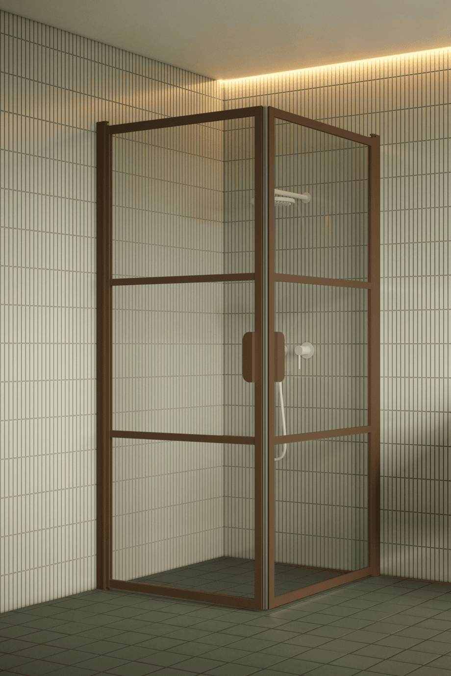 Shower enclosure Hietakari Bläk 762 Tokyo, Mocha frame, clear glass Shower enclosure Hietakari Bläk 762 Tokyo, hinged door + hinged door – 6