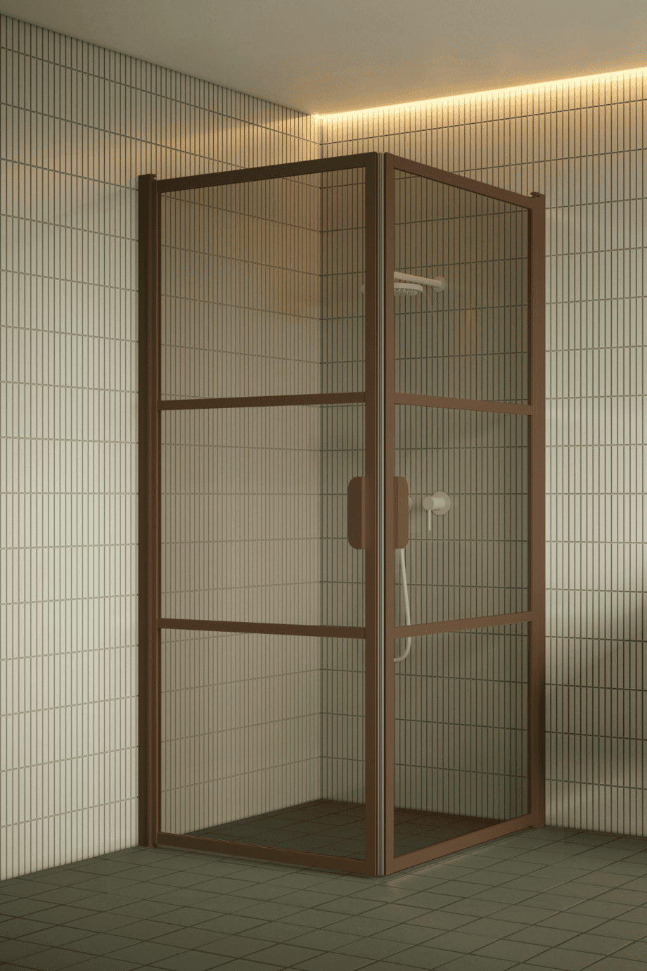 Shower enclosure Hietakari Bläk 762 Tokyo, Mocha frame, bronze tinted glass Shower enclosure Hietakari Bläk 762 Tokyo, Mocha frame, bronze tinted glass
