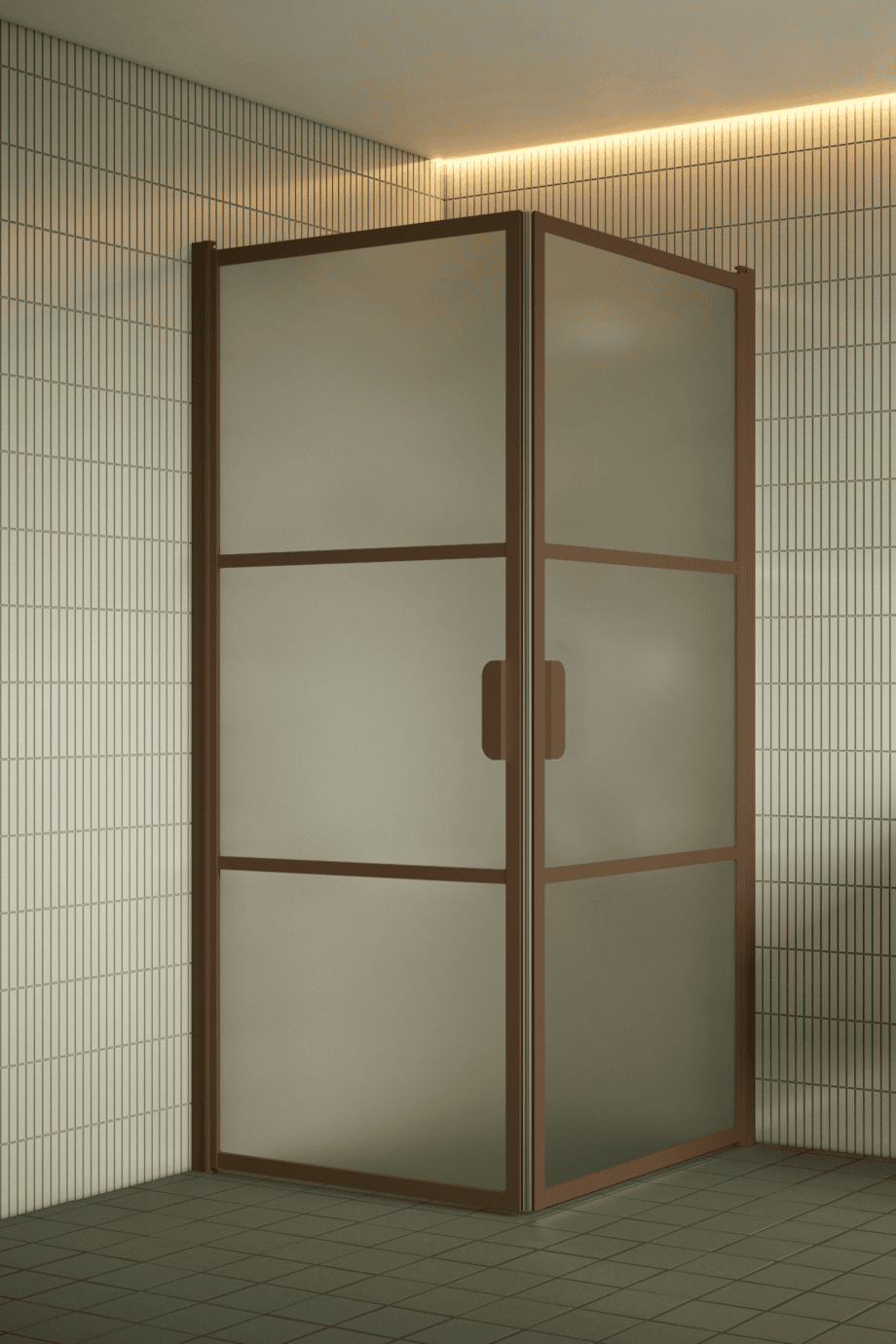 Shower enclosure Hietakari Bläk 762 Tokyo, Mocha frame, satin frosted glass Shower enclosure Hietakari Bläk 762 Tokyo, Mocha frame, satin frosted glass