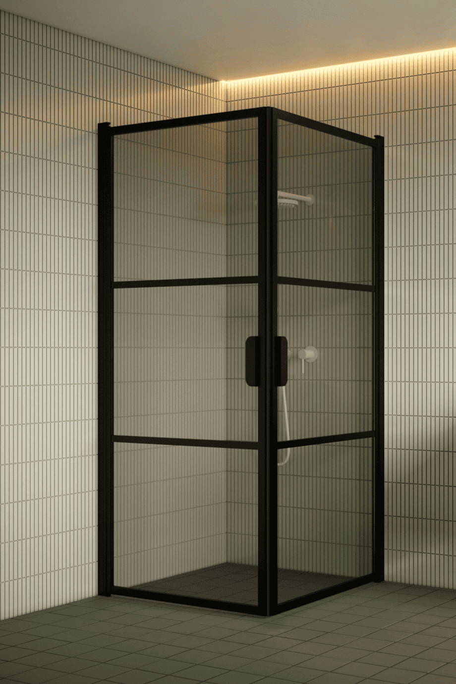 Shower enclosure Hietakari Bläk 762 Tokyo, black frame, grey tinted glass Shower enclosure Hietakari Bläk 762 Tokyo, black frame, grey tinted glass