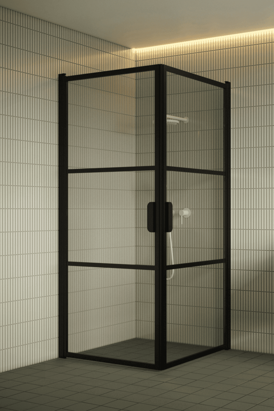 Shower enclosure Hietakari Bläk 762 Tokyo, black frame, clear glass Shower enclosure Hietakari Bläk 762 Tokyo, hinged door + hinged door – 4