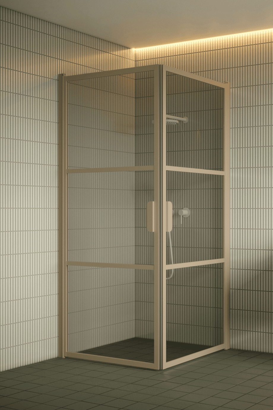 Shower enclosure Hietakari Bläk 762 Tokyo, Sand frame, grey tinted glass Shower enclosure Hietakari Bläk 762 Tokyo, Sand frame, grey tinted glass