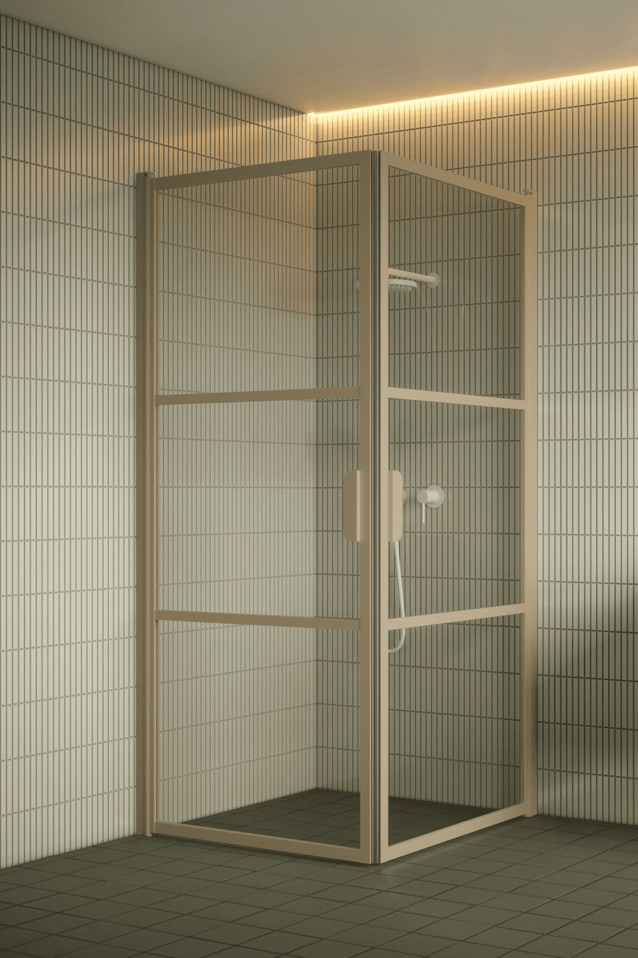Shower enclosure Hietakari Bläk 762 Tokyo, Sand frame, clear glass Shower enclosure Hietakari Bläk 762 Tokyo, hinged door + hinged door – 5