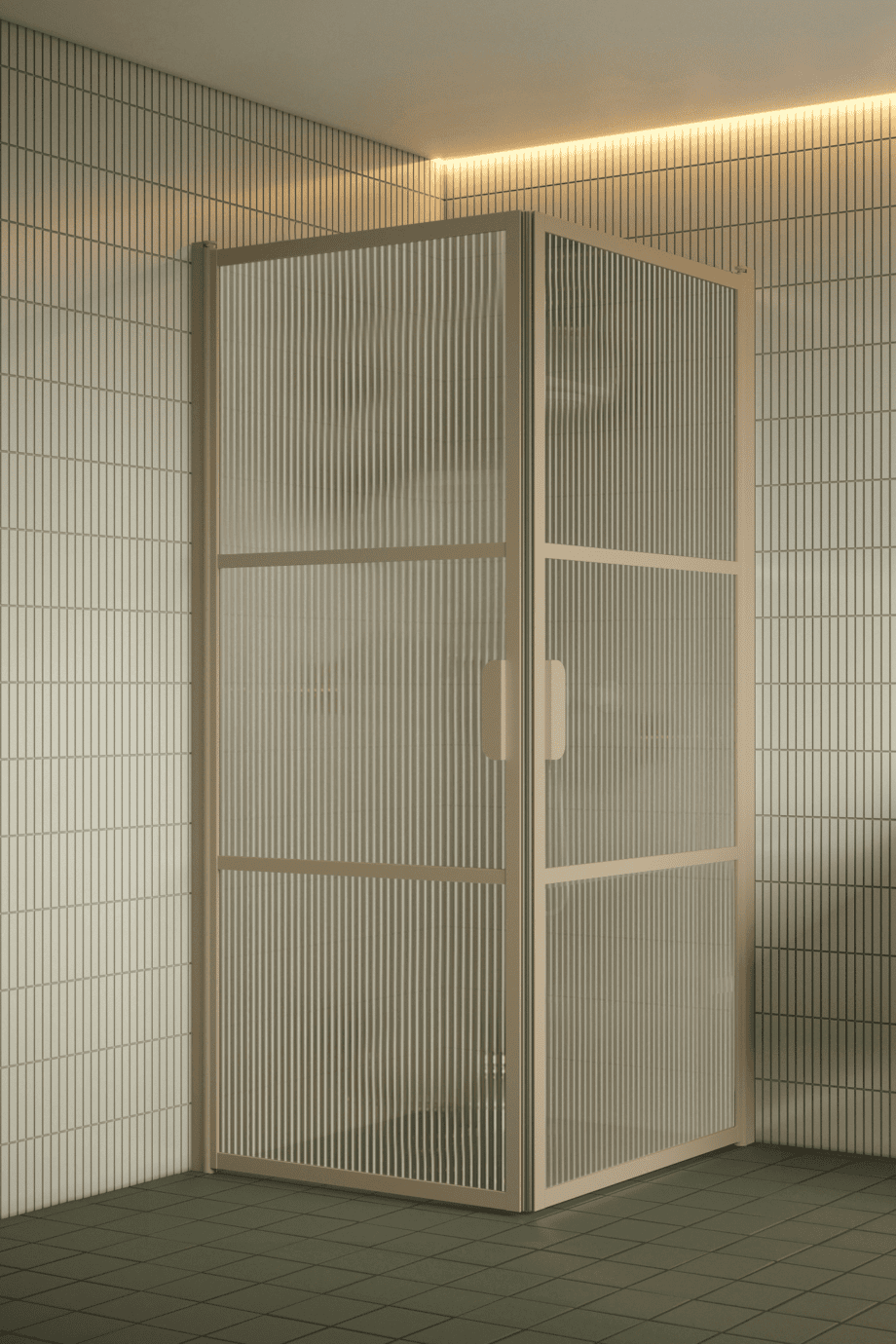 Shower enclosure Hietakari Bläk 762 Tokyo, Sand frame, reeded glass Shower enclosure Hietakari Bläk 762 Tokyo, Sand frame, reeded glass