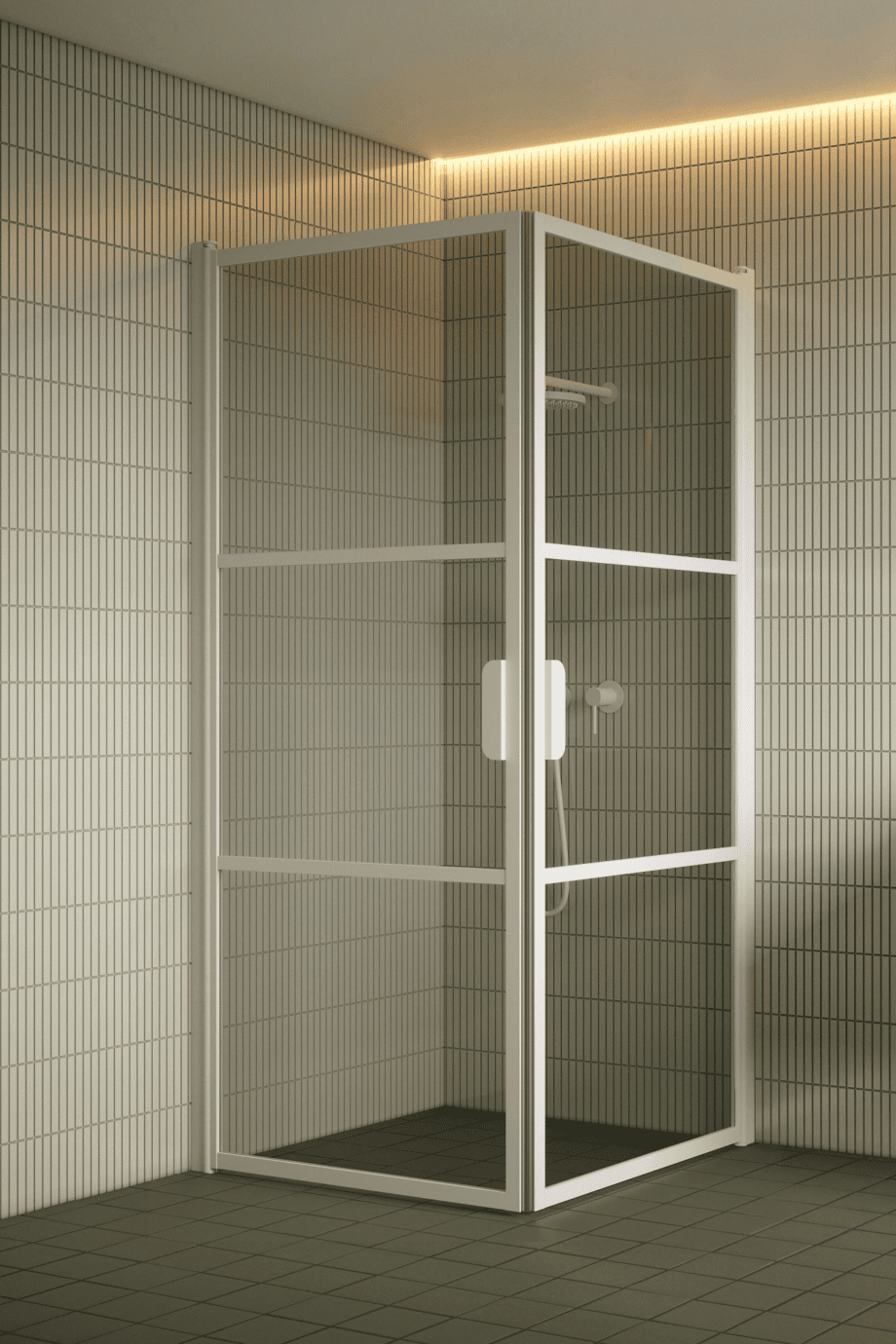 Shower enclosure Hietakari Bläk 762 Tokyo, white frame, grey tinted glass Shower enclosure Hietakari Bläk 762 Tokyo, white frame, grey tinted glass