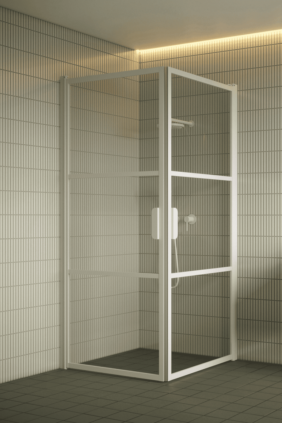 Shower enclosure Hietakari Bläk 762 Tokyo, white frame, clear glass Shower enclosure Hietakari Bläk 762 Tokyo, hinged door + hinged door