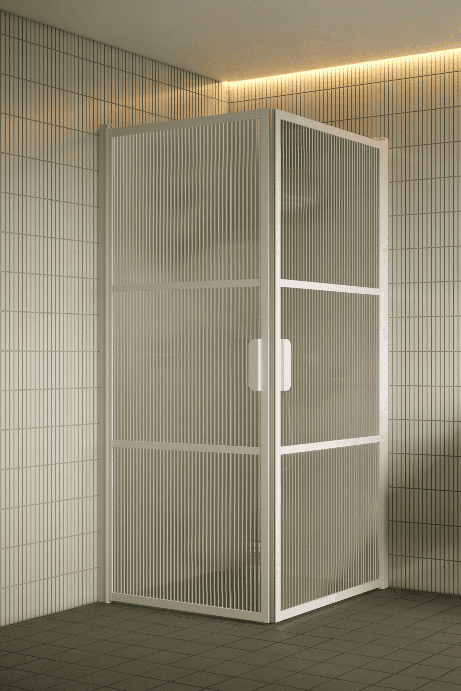 Shower enclosure Hietakari Bläk 762 Tokyo, white frame, reeded glass Shower enclosure Hietakari Bläk 762 Tokyo, white frame, reeded glass