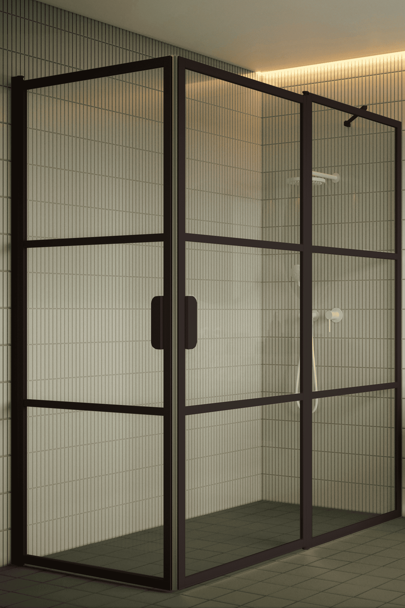 Shower enclosure Hietakari Bläk 763 Tokyo, hinged door + hinged door with fixed part – 7