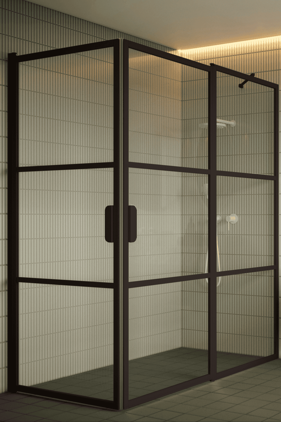 Shower enclosure Hietakari Bläk 763 Tokyo, Cocoa frame, satin frosted glass Shower enclosure Hietakari Bläk 763 Tokyo, Cocoa frame, satin frosted glass