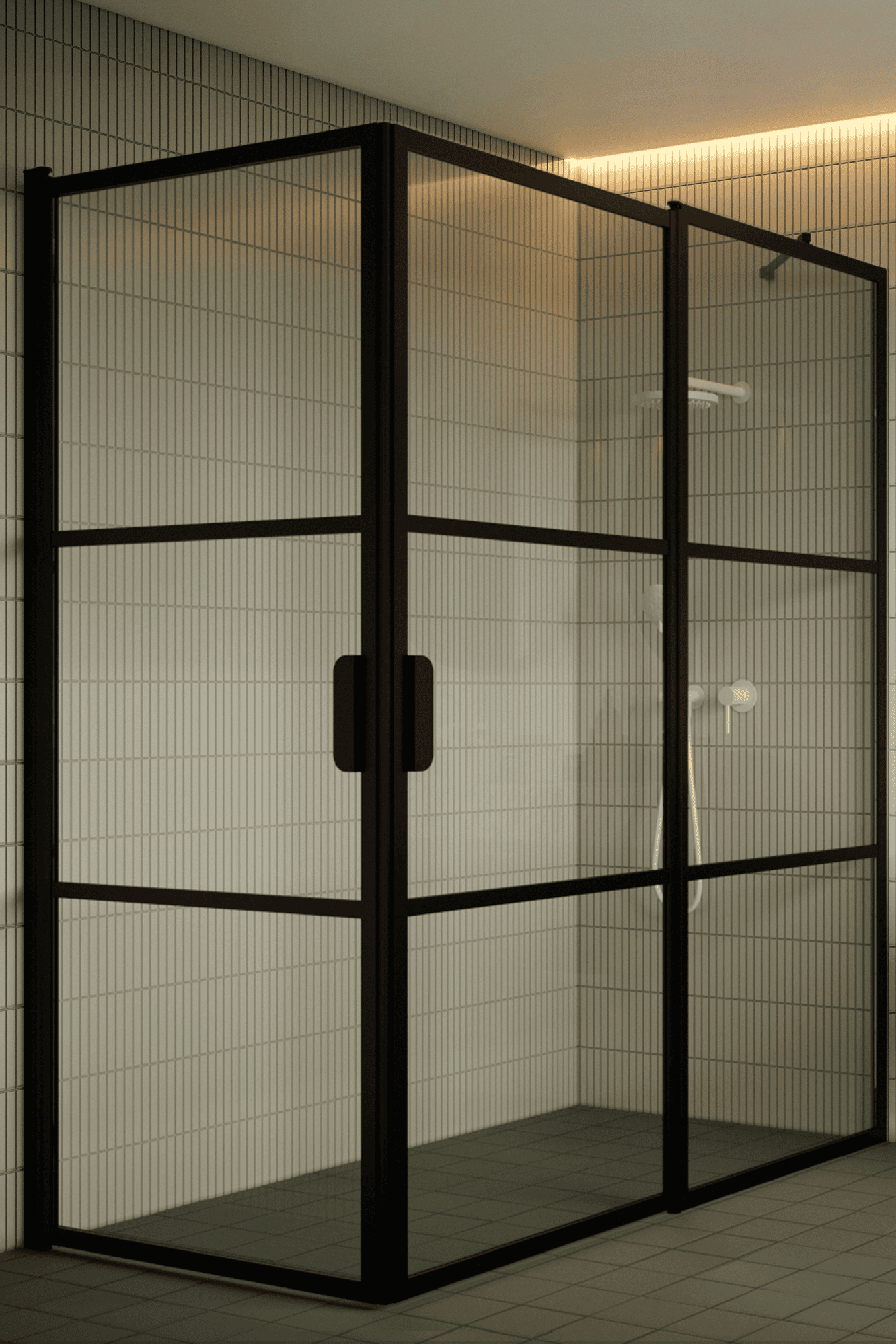 Shower enclosure Hietakari Bläk 763 Tokyo, hinged door + hinged door with fixed part – 4
