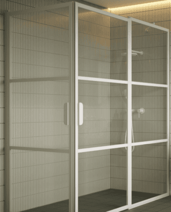 Shower enclosure Hietakari Bläk 763 Tokyo, white frame, clear glass