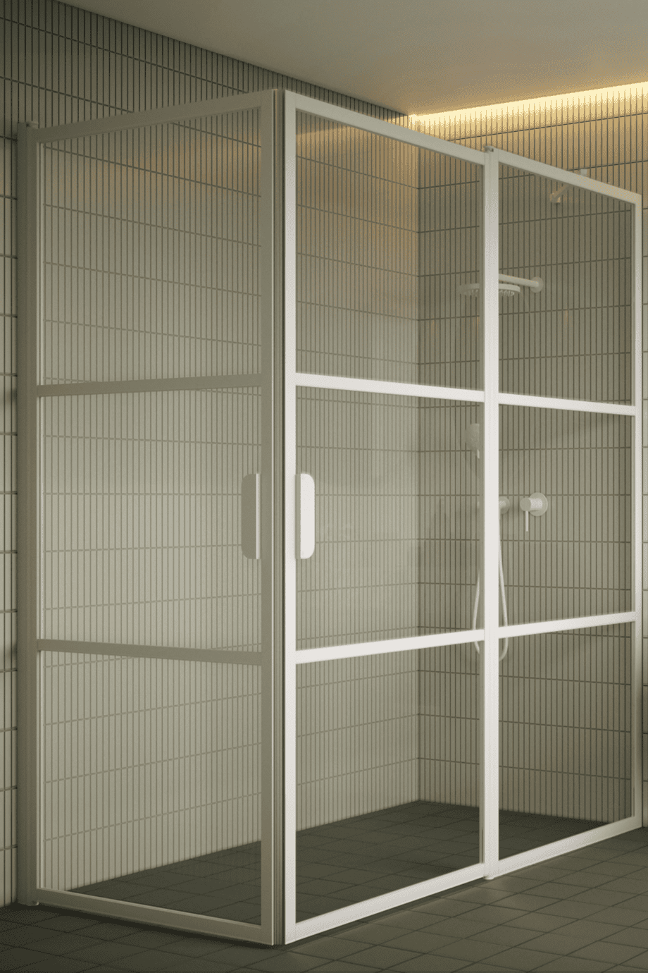 Shower enclosure Hietakari Bläk 763 Tokyo, white frame, clear glass Shower enclosure Hietakari Bläk 763 Tokyo, white frame, clear glass