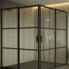 Shower enclosure Hietakari Bläk 764 Tokyo, Cocoa frame, reeded glass Shower enclosure Hietakari Bläk 764 Tokyo, Cocoa frame, reeded glass