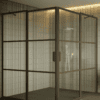 Shower enclosure Hietakari Bläk 764 Tokyo, Mocha frame, reeded glass Shower enclosure Hietakari Bläk 764 Tokyo, Mocha frame, reeded glass
