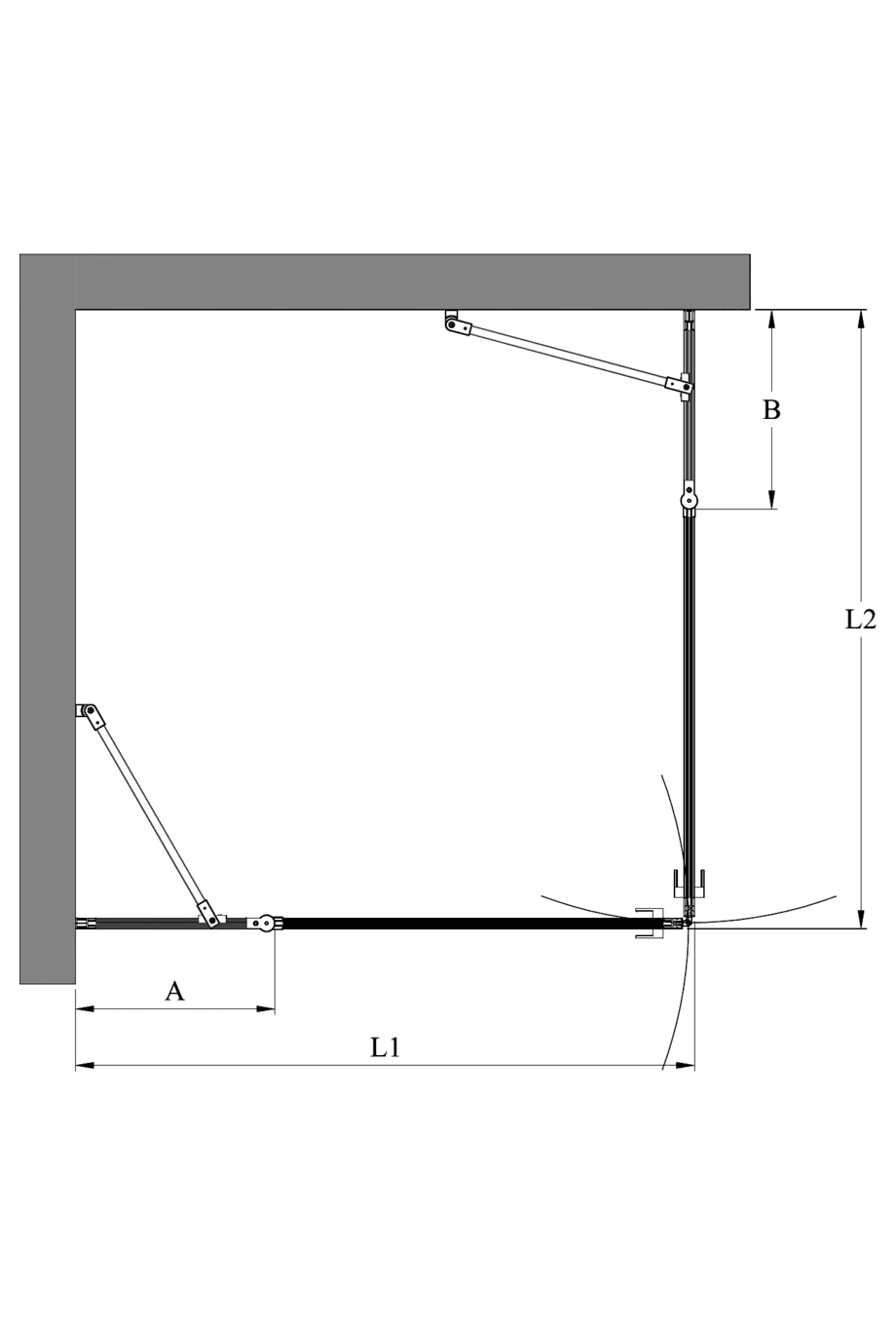 Shower enclosure Hietakari Bläk 764 Tokyo, hinged door with fixed part + hinged door with fixed part – 2