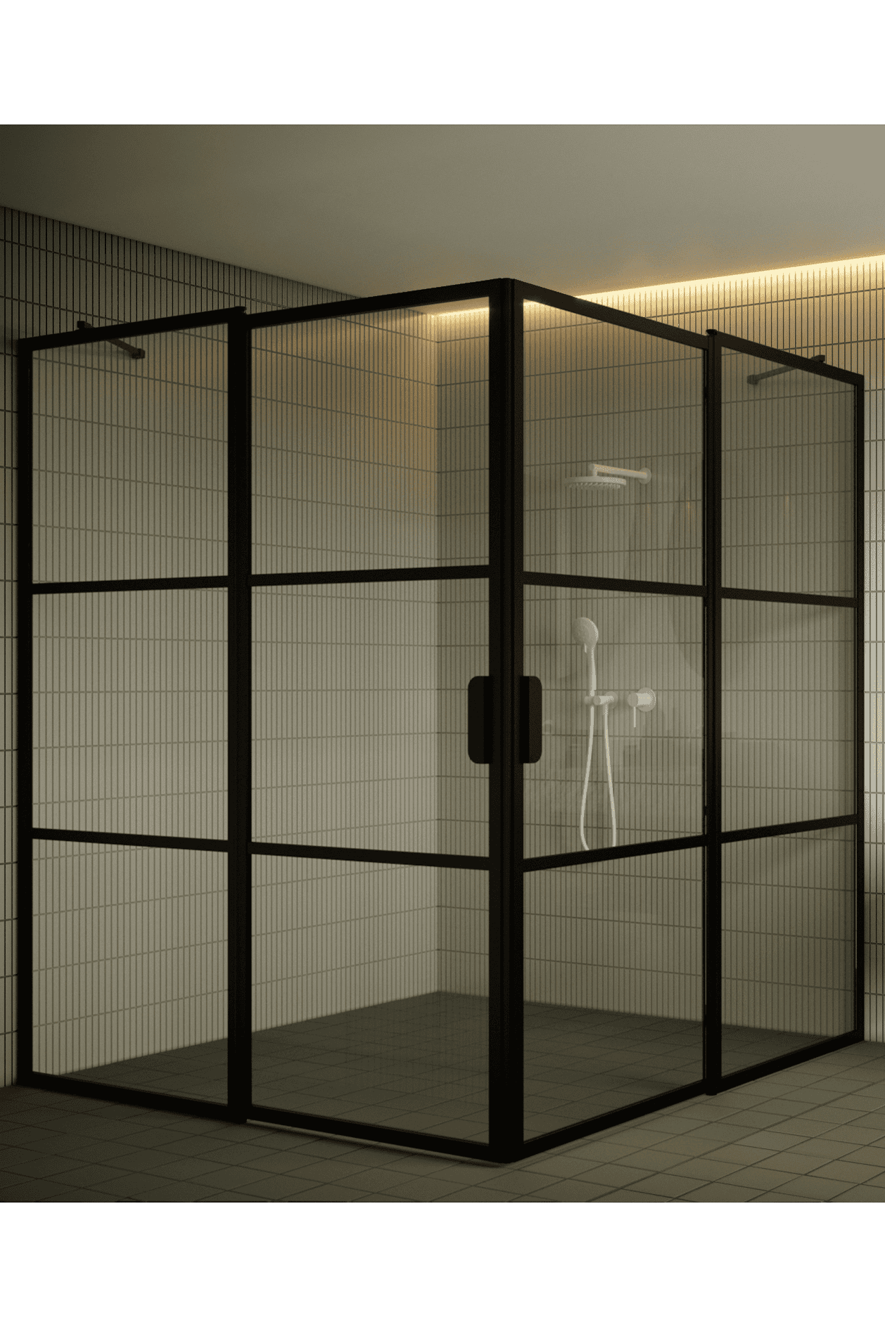 Shower enclosure Hietakari Bläk 764 Tokyo, hinged door with fixed part + hinged door with fixed part – 4