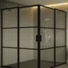 Shower enclosure Hietakari Bläk 764 Tokyo, black frame, satin frosted glass Shower enclosure Hietakari Bläk 764 Tokyo, black frame, satin frosted glass