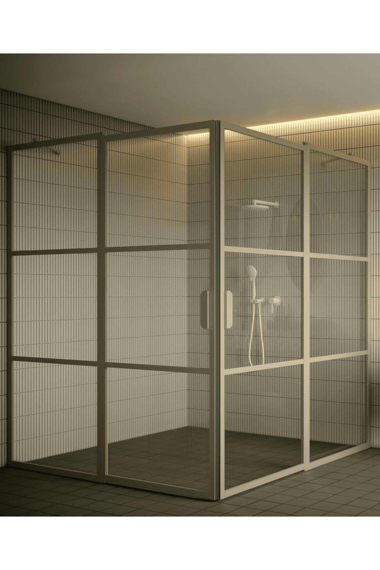 Shower enclosure Hietakari Bläk 764 Tokyo, hinged door with fixed part + hinged door with fixed part – 5