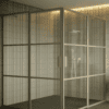 Shower enclosure Hietakari Bläk 764 Tokyo, Sand frame, reeded glass Shower enclosure Hietakari Bläk 764 Tokyo, Sand frame, reeded glass