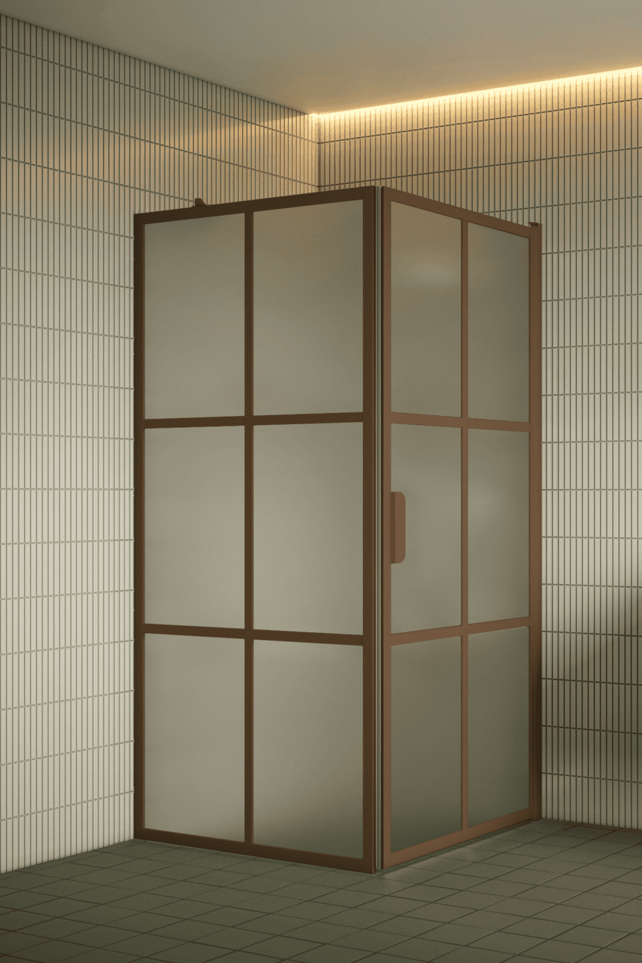 Shower enclosure Hietakari Bläk 765 Paris, Cocoa frame, satin frosted glass Shower enclosure Hietakari Bläk 765 Paris, Cocoa frame, satin frosted glass