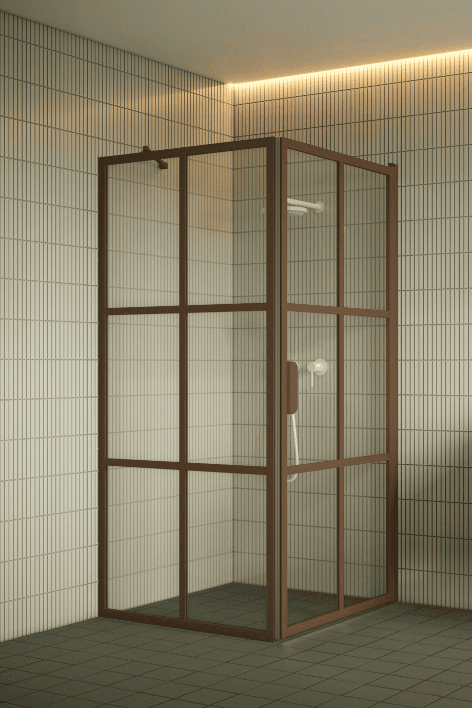 Shower enclosure Hietakari Bläk 765 Paris, Mocha frame, grey tinted glass Shower enclosure Hietakari Bläk 765 Paris, Mocha frame, grey tinted glass