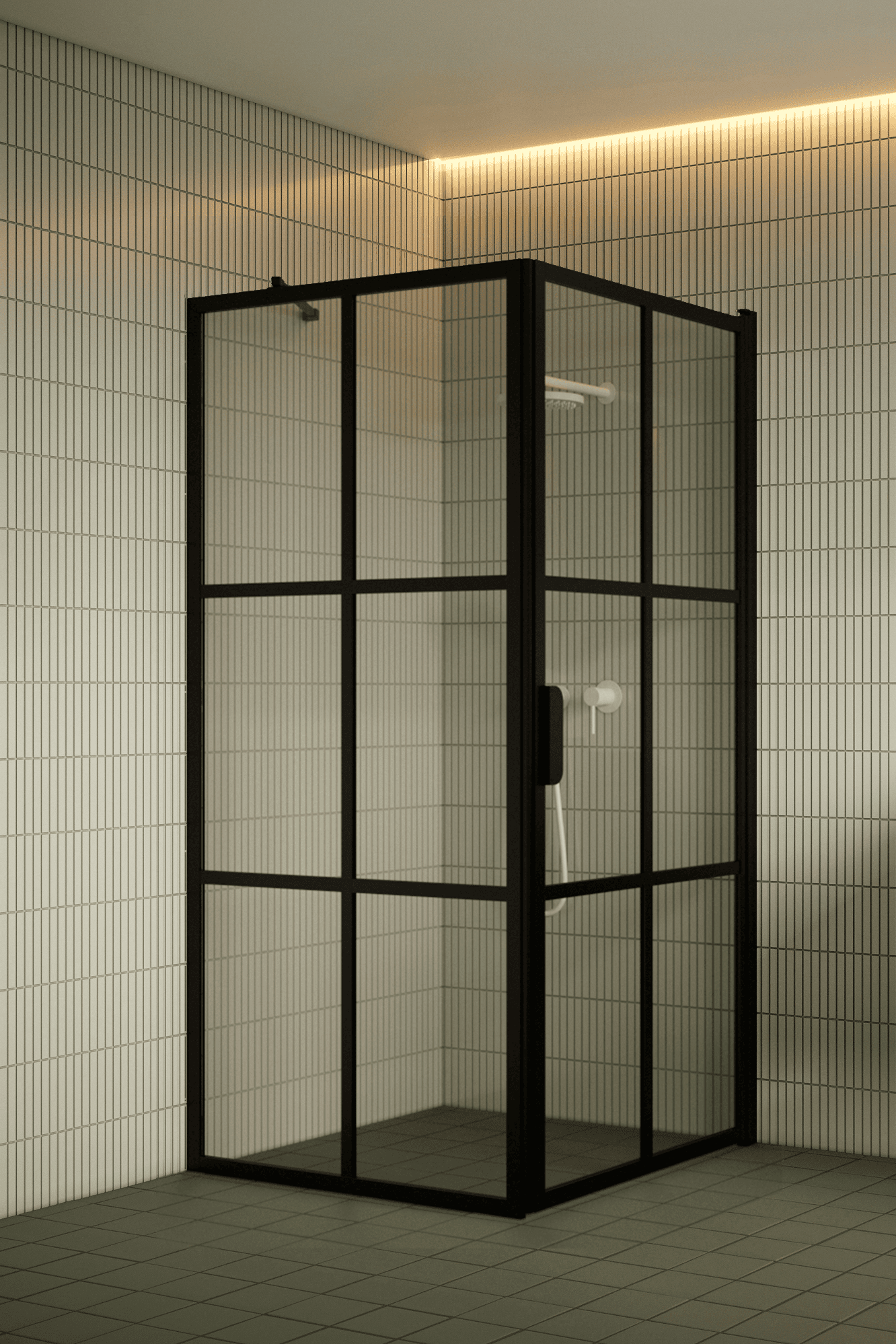 Shower enclosure Hietakari Bläk 765 Paris, fixed wall + hinged door – 4