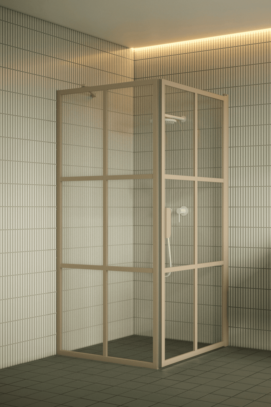 Shower enclosure Hietakari Bläk 765 Paris, Sand frame, grey tinted glass Shower enclosure Hietakari Bläk 765 Paris, Sand frame, grey tinted glass