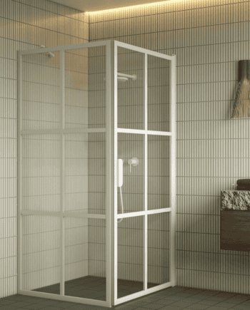 Shower enclosure Hietakari Bläk 765 Paris, fixed wall + hinged door