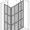 Shower enclosure Hietakari Bläk 766 Paris – 3D drawing Shower enclosure Hietakari Bläk 766 Paris, fixed wall + hinged door with fixed part – 3