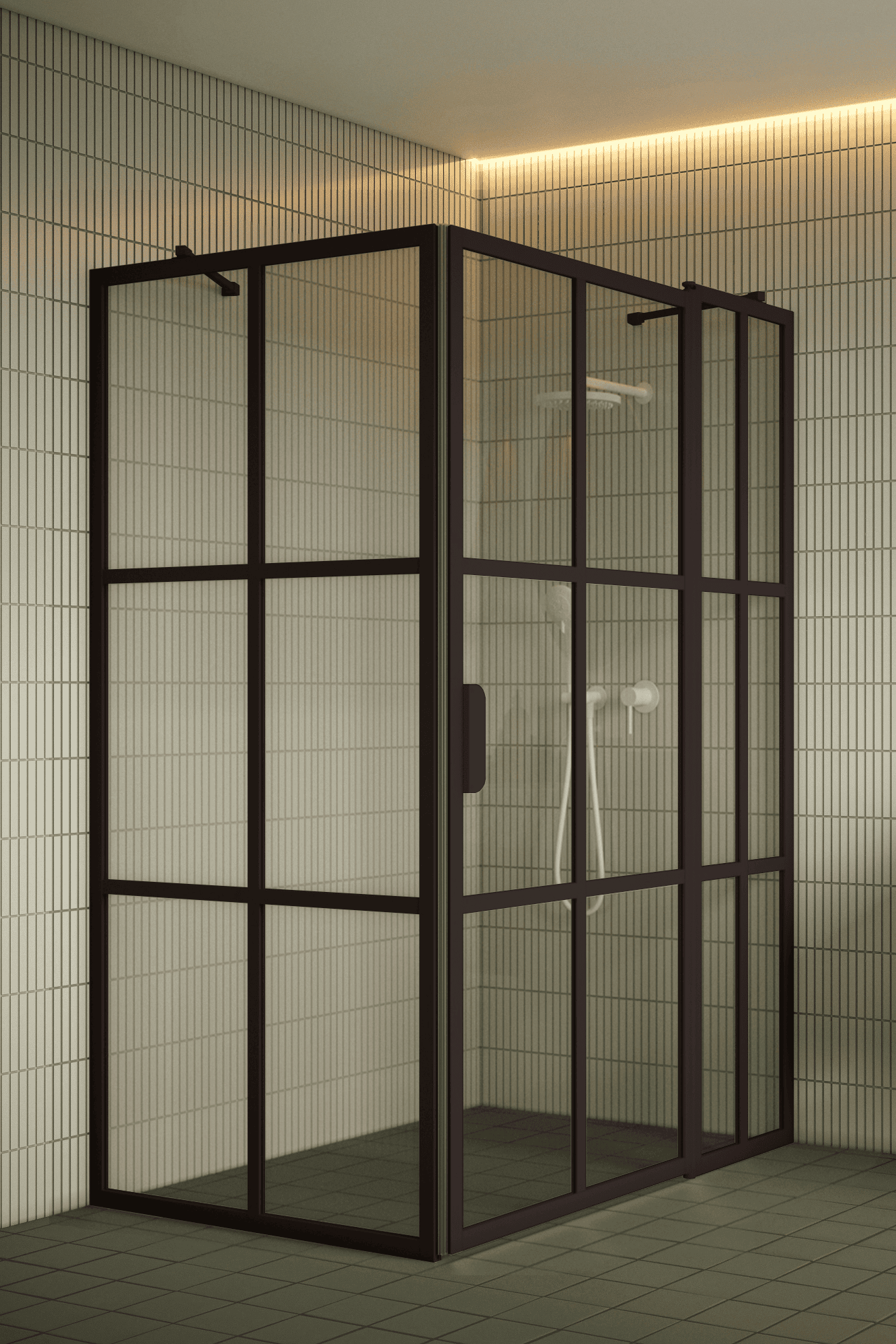 Shower enclosure Hietakari Bläk 766 Paris, fixed wall + hinged door with fixed part – 8