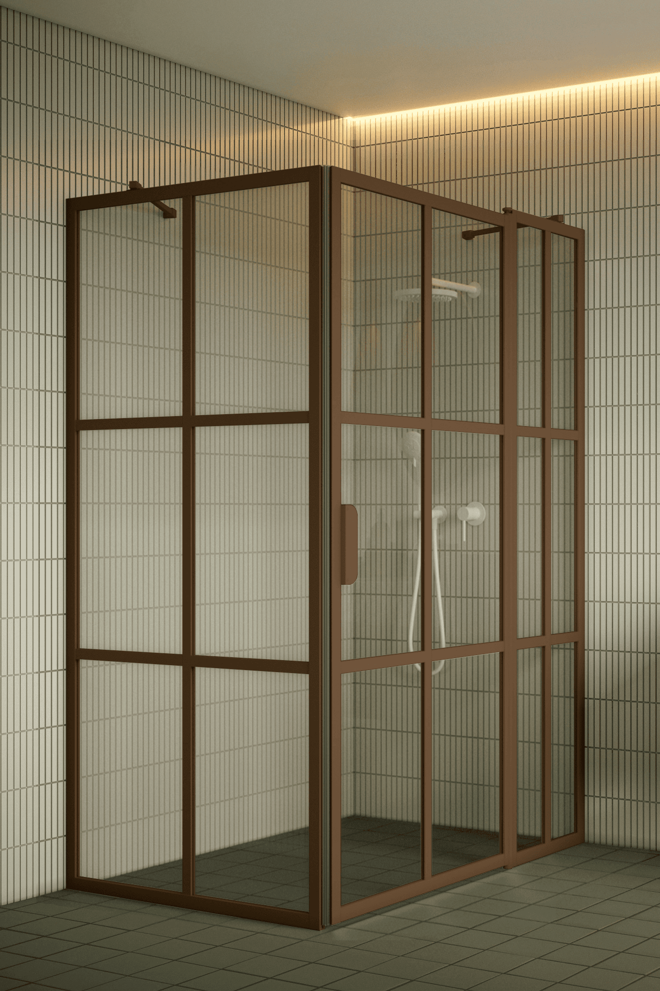 Shower enclosure Hietakari Bläk 766 Paris, fixed wall + hinged door with fixed part – 7