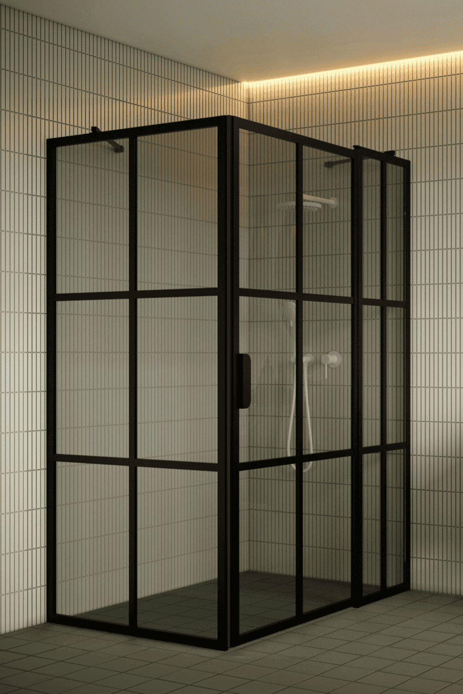 Shower enclosure Hietakari Bläk 766 Paris, black frame, grey tinted glass Shower enclosure Hietakari Bläk 766 Paris, black frame, grey tinted glass