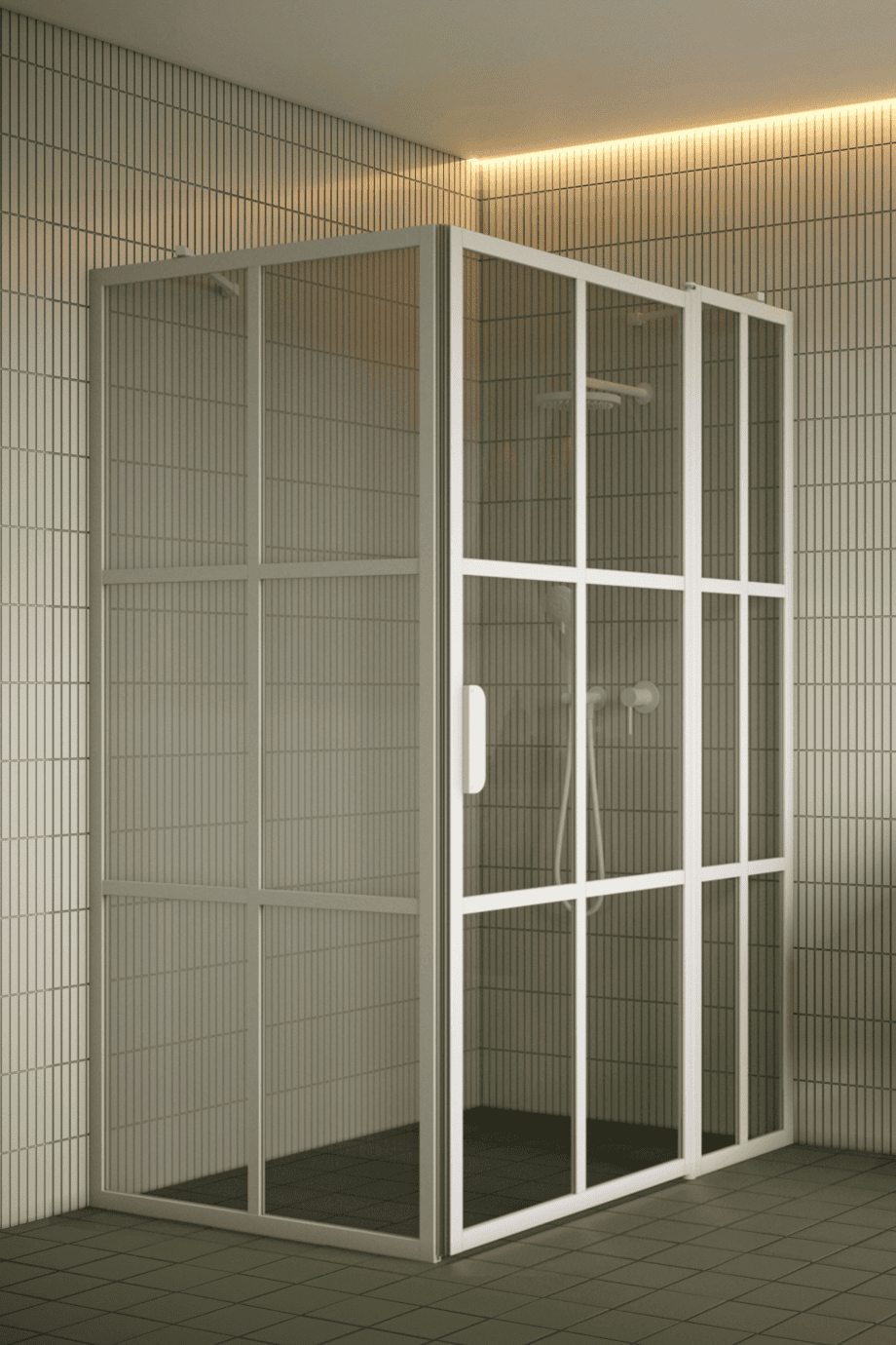 Shower enclosure Hietakari Bläk 766 Paris, white frame, grey tinted glass Shower enclosure Hietakari Bläk 766 Paris, white frame, grey tinted glass
