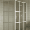Shower enclosure Hietakari Bläk 766 Paris, white frame, clear glass Shower enclosure Hietakari Bläk 766 Paris, fixed wall + hinged door with fixed part