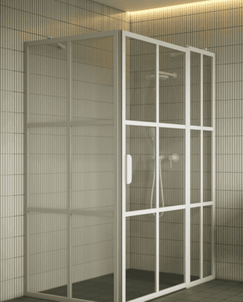 Shower enclosure Hietakari Bläk 766 Paris, fixed wall + hinged door with fixed part