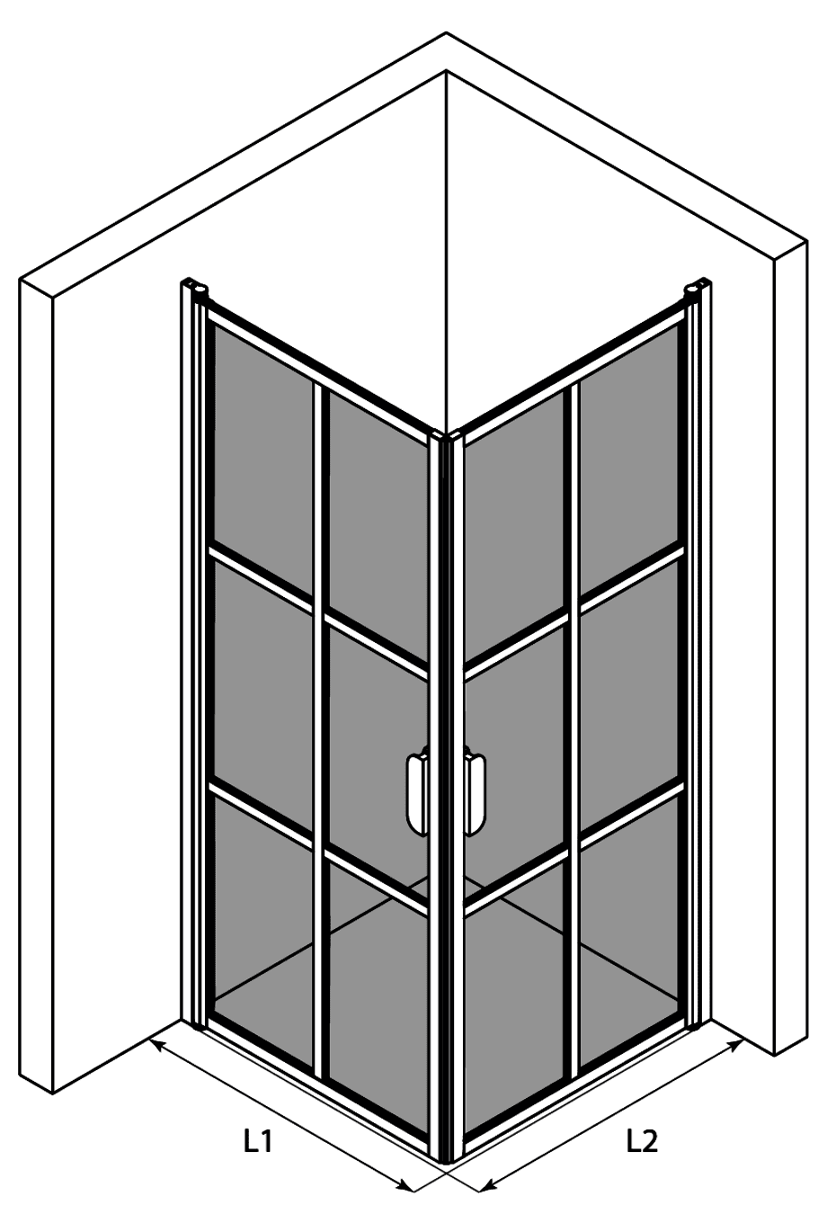 Shower enclosure Hietakari Bläk 767 Paris – 3D drawing Shower enclosure Hietakari Bläk 767 Paris – 3D drawing