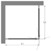 Shower enclosure Hietakari Bläk 767 Paris – dimension drawing Shower enclosure Hietakari Bläk 767 Paris – dimension drawing