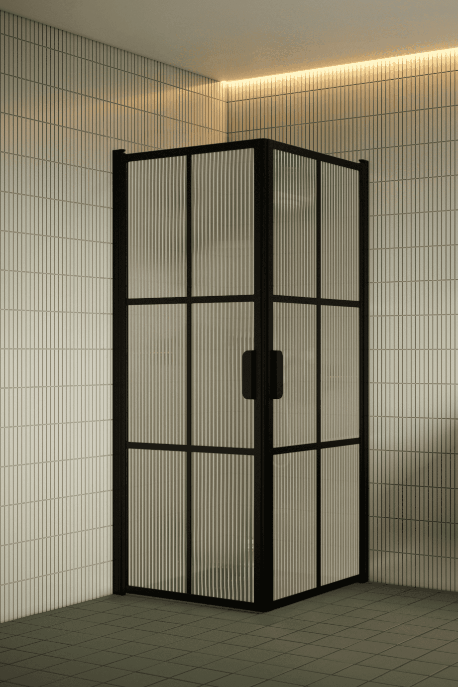Shower enclosure Hietakari Bläk 767 Paris, black frame, reeded glass Shower enclosure Hietakari Bläk 767 Paris, black frame, reeded glass