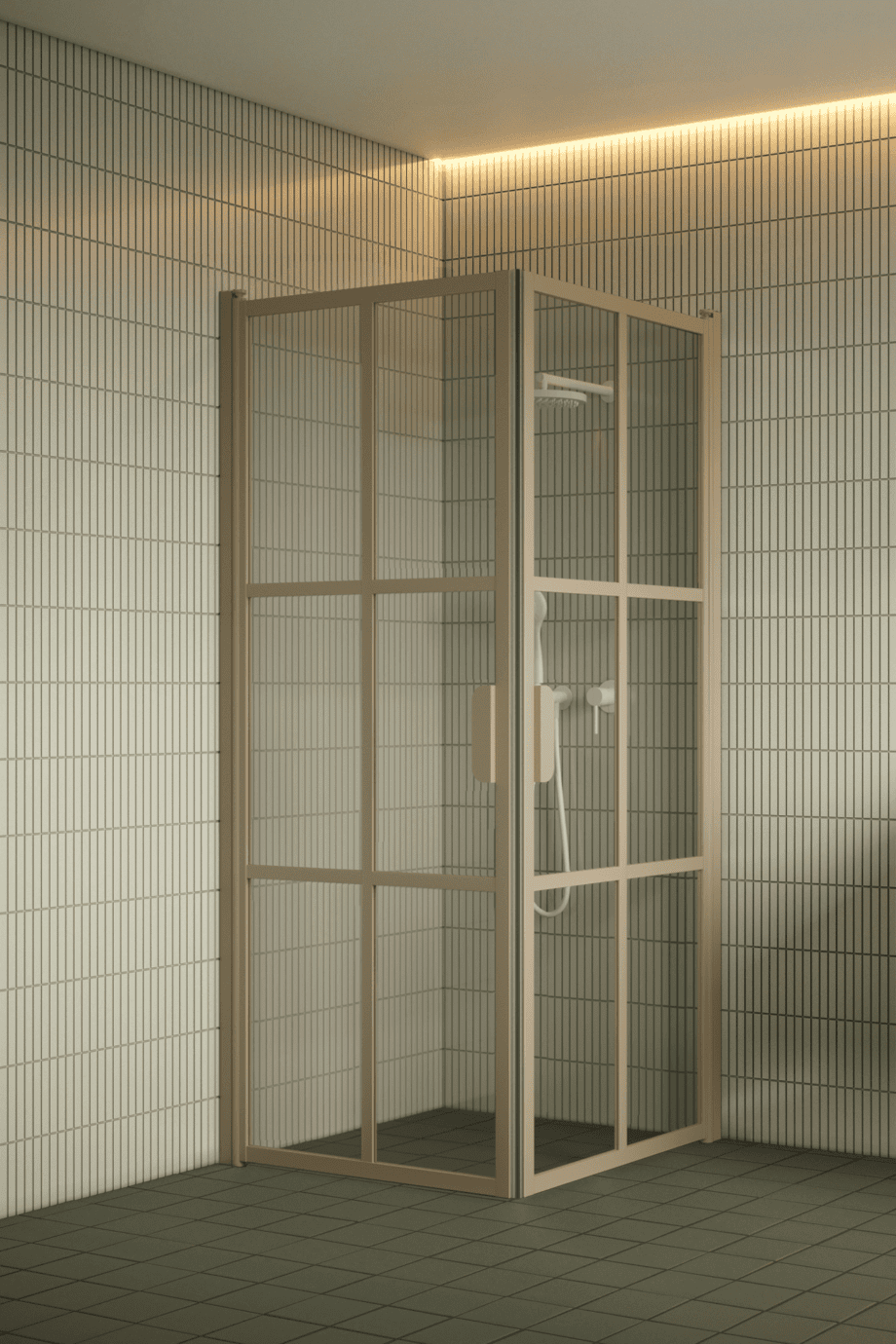 Shower enclosure Hietakari Bläk 767 Paris, Sand frame, clear glass Shower enclosure Hietakari Bläk 767 Paris, hinged door + hinged door – 5