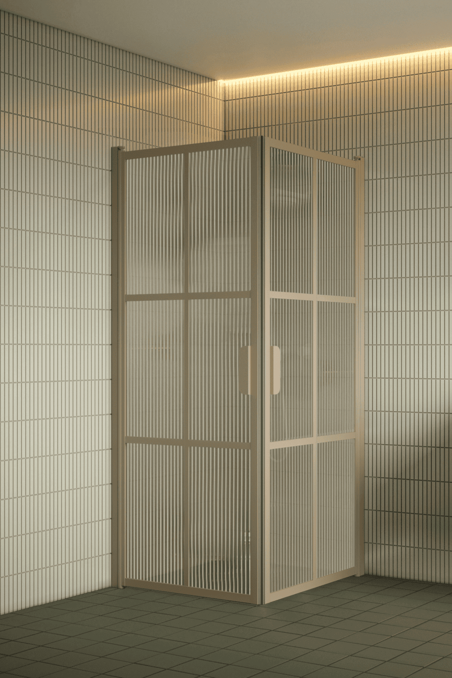 Shower enclosure Hietakari Bläk 767 Paris, Sand frame, reeded glass Shower enclosure Hietakari Bläk 767 Paris, Sand frame, reeded glass