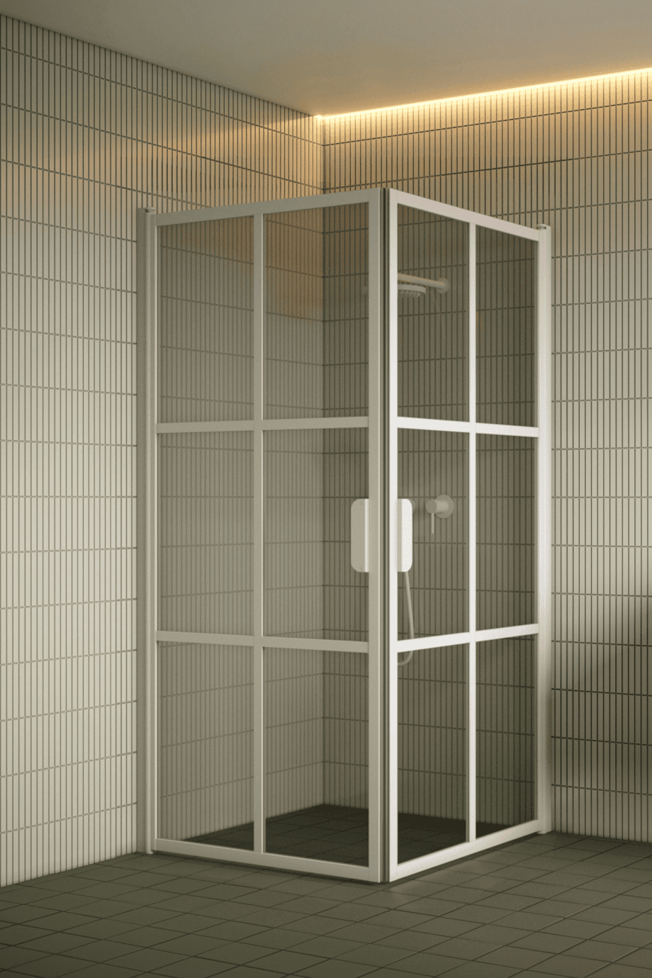 Shower enclosure Hietakari Bläk 767 Paris, white frame, grey tinted glass Shower enclosure Hietakari Bläk 767 Paris, white frame, grey tinted glass
