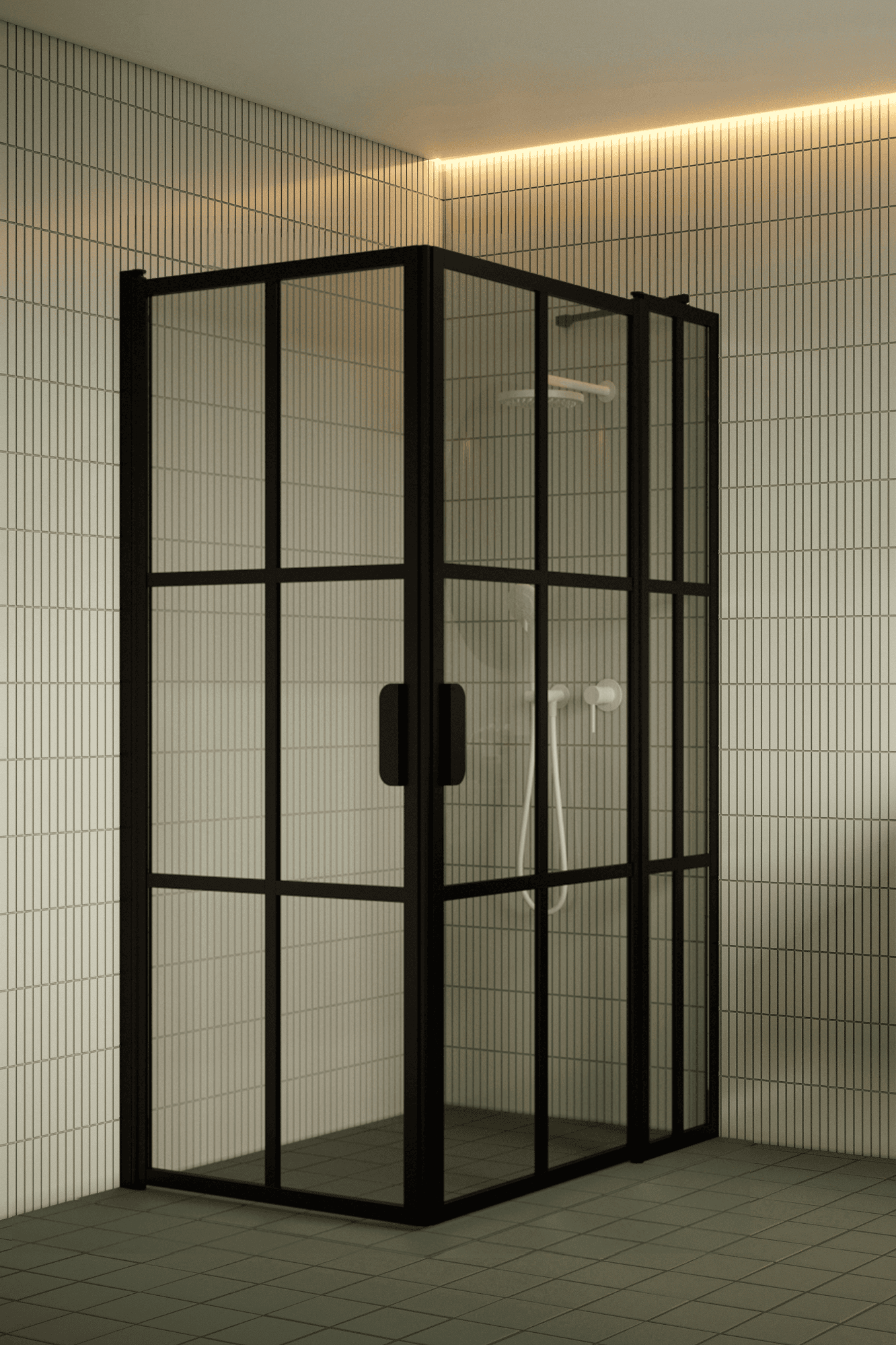 Shower enclosure Hietakari Bläk 768 Paris, hinged door + hinged door with fixed part – 4