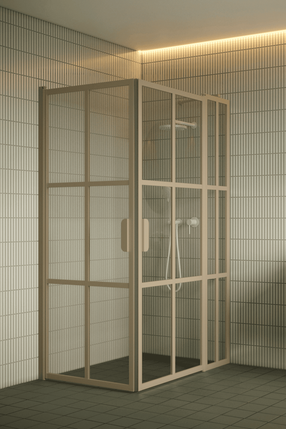 Shower enclosure Hietakari Bläk 768 Paris, Sand frame, grey tinted glass Shower enclosure Hietakari Bläk 768 Paris, Sand frame, grey tinted glass