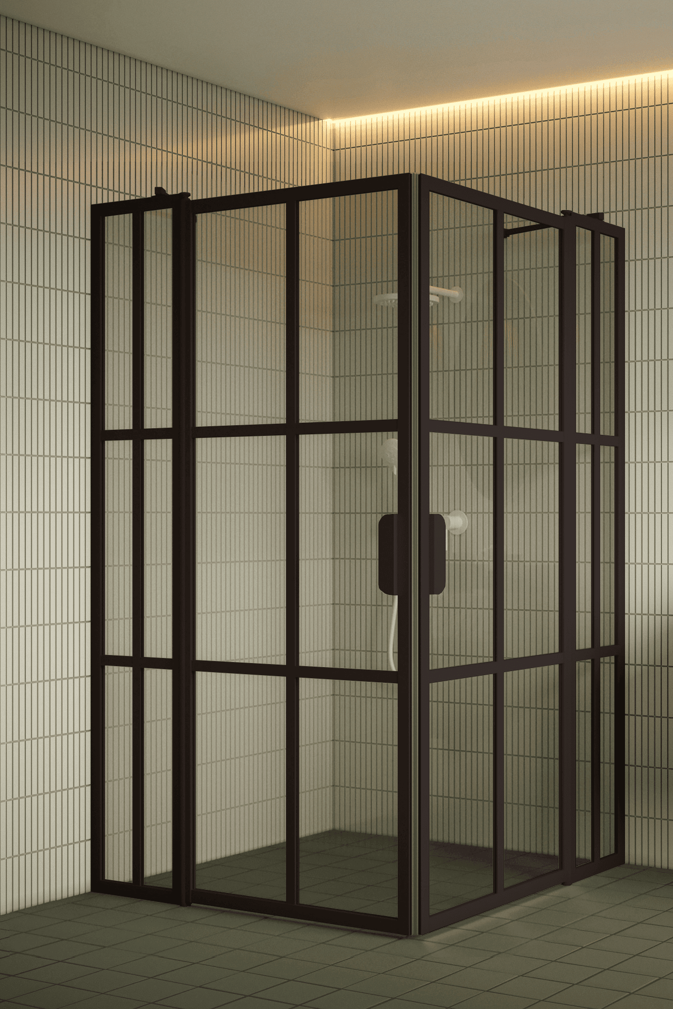Shower enclosure Hietakari Bläk 769 Paris, hinged door with fixed part + hinged door with fixed part – 7