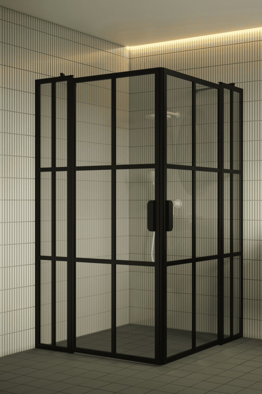 Shower enclosure Hietakari Bläk 769 Paris, black frame, satin frosted glass Shower enclosure Hietakari Bläk 769 Paris, black frame, satin frosted glass