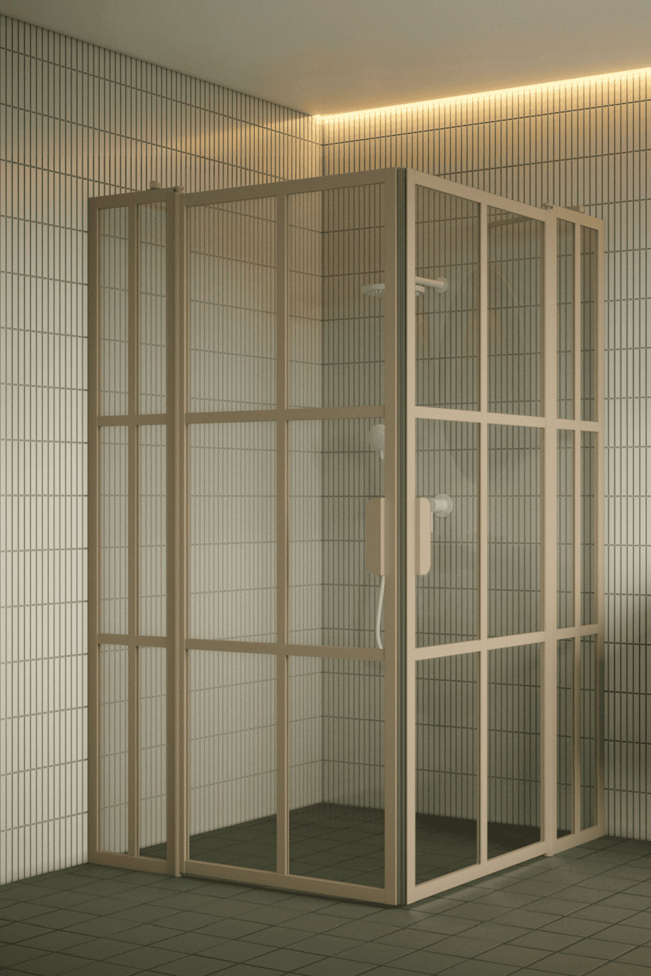 Shower enclosure Hietakari Bläk 769 Paris, Sand frame, grey tinted glass Shower enclosure Hietakari Bläk 769 Paris, Sand frame, grey tinted glass