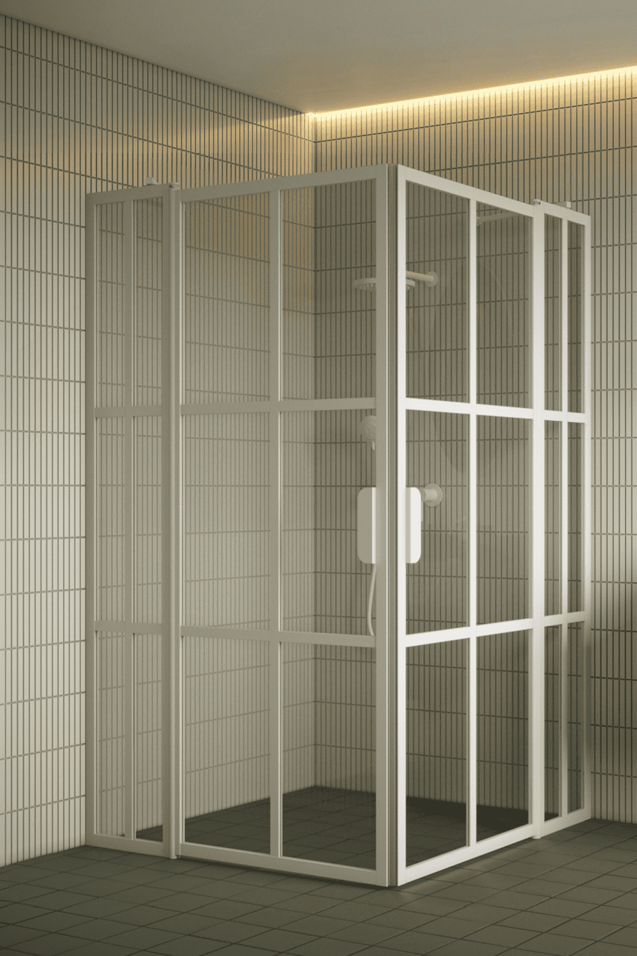 Shower enclosure Hietakari Bläk 769 Paris, white frame, grey tinted glass Shower enclosure Hietakari Bläk 769 Paris, white frame, grey tinted glass