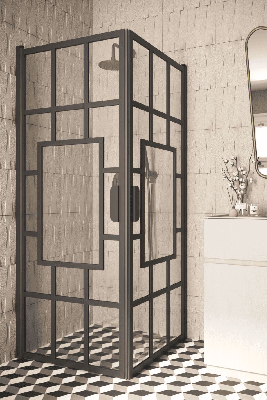 Shower enclosure Hietakari Bläk 802 Shanghai, Mocha frame, bronze tinted glass Shower enclosure Hietakari Bläk 802 Shanghai, Mocha frame, bronze tinted glass